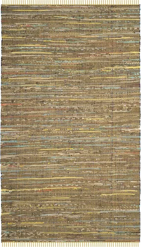 Vista 3 de Safavieh Rag Collection RAR127B - Alfombra de algodón tejida a mano, color azul y multicolor, Algodón, Amarillo/Multi