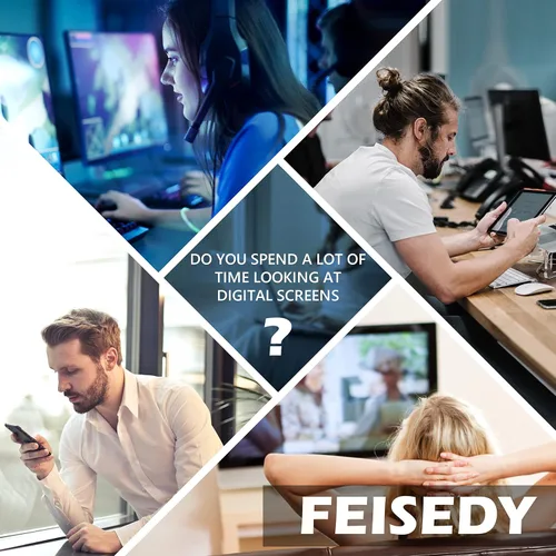 Vista 3 de FEISEDY Cateye B4069 - Gafas de bloqueo de luz azul para computadora para mujeres y hombres