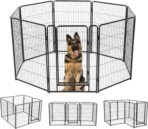Vista 23 de BestPet Extensión de corral para perros 32 pulgadas, 2 paneles Corral resistente para mascotas con ejercicio de metal Paneles de cerca