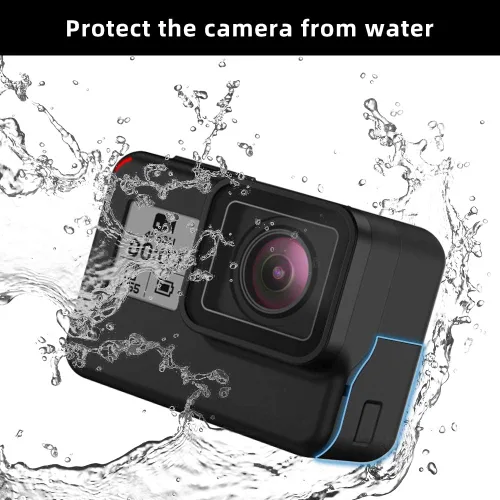 Vista 6 de Puerta lateral de repuesto para GoPro Hero 7 Negro USB-C HDMI Case Cubierta lateral Reparación Accesorios de cámara (negro)