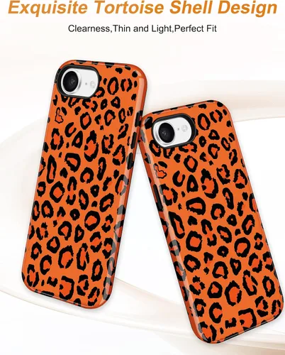 Vista 518 de Jusy Funda compatible con MagSafe con estampado de caparazón de tortuga marrón para iPhone 7/8/SE, cubierta protectora de TPU suave magnética