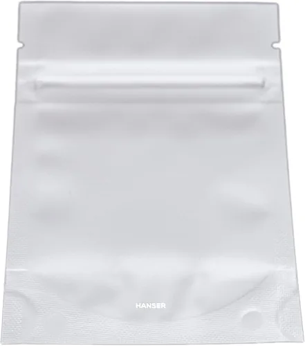 Vista 4 de HANSER Bolsas de papel de aluminio de Mylar resellables a prueba de olores e inodoras con ventana transparente Base autoportante Herméticas
