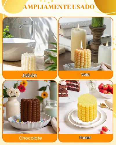 Vista 5 de Molde de silicona en forma de maíz, moldes de maíz 3D, molde de caramelo de alimentos artificiales, moldes de mousse de postre francés, molde