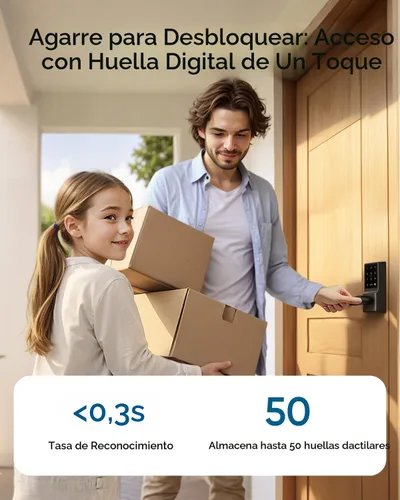 Vista 2 de eufy Security Smart Lock C33, cerradura de puerta con teclado con asa