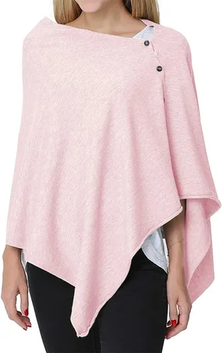Vista 9 de stylesilove Multi-Use Knit Nursing Shawl Poncho Adjustable Buttons for Breastfeeding Protection Nursing Cover Infinity Scarf