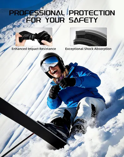 Vista 8 de Innerking Gafas de esquí intercambiables, gafas de nieve con lente magnética, gafas de snowboard antivaho OTG para mujeres, hombres, adultos