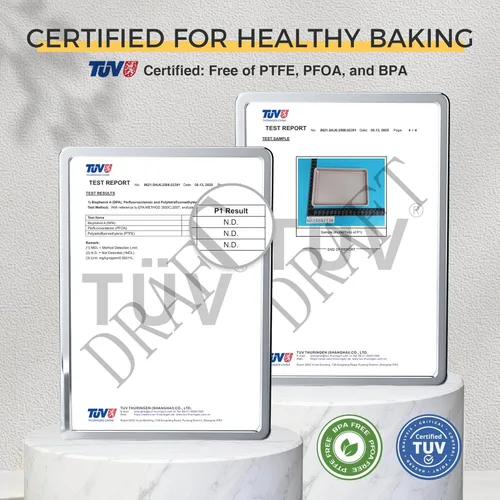 Vista 3 de HONGBAKE Juego de 9 moldes para hornear antiadherentes, apilables no tóxicos con textura de diamante, juego de bandejas para horno para cocinar