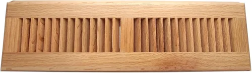 Vista 2 de Registro de zócalo de madera de 18 pulgadas - Ventilación de suministro de aire preacabada de madera de roble rojo decorativo - cubierta de conducto