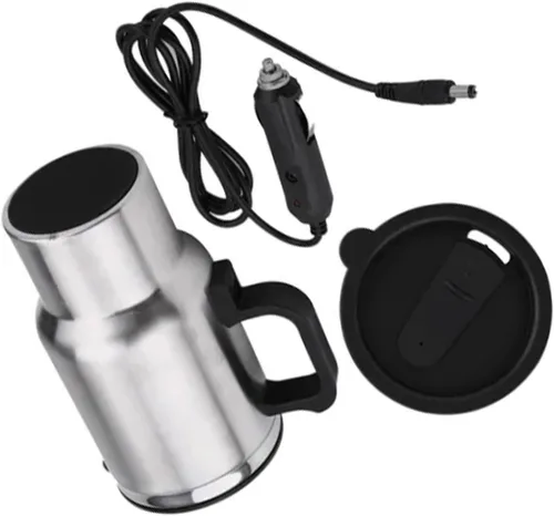 Vista 8 de KIMISS - Caldera para automóvil, 12 V, taza de viaje para calefacción de automóvil, hervidor eléctrico, gran capacidad, a prueba de fugas