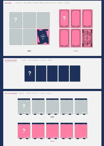 Vista 5 de TXT - The Chaos Chapter [Fight ver.] (2do álbum) Álbum+Pegatinas decorativas de Culturekorean, tarjetas fotográficas