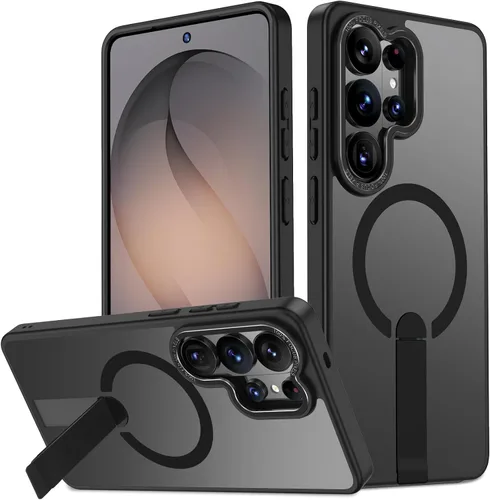 Vista 25 de Funda para Samsung Galaxy S24+ Plus [soporte integrado], compatible con carga inalámbrica MagSafe, [prueba de caídas de grado militar] Funda Azul