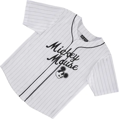 Vista 6 de Disney Camiseta de béisbol con botones de malla Mickey Mouse para niño