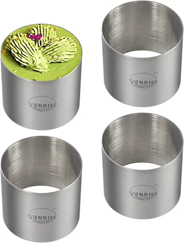 Vista 6 de Juego de moldes de anillo de acero inoxidable/chapado Sunrise Kitchen Supply (4 unidades) (2.75 x 2 pulgadas (4 paquetes))