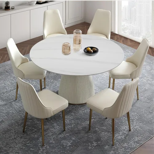 Vista 18 de Montary Juego de 2 sillas de comedor, modernas sillas de piel sintética color blanco crema con patas de metal dorado y respaldo ergonómico para sala