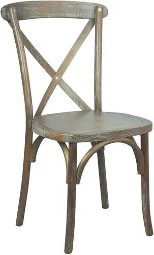 Vista 12 de EMMA + OLIVER Silla gris lavado oscuro Driftwood X-Back