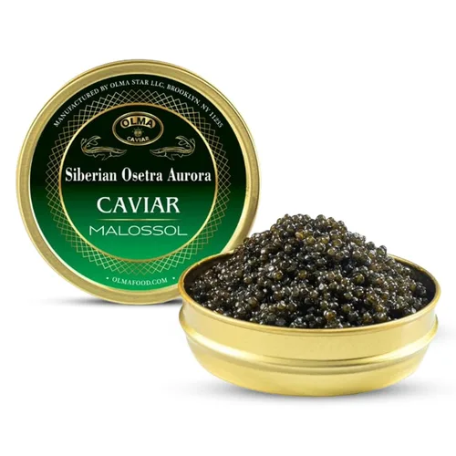 Vista 12 de Olma Siberian Osetra Aurora Black Caviar – Perlas de grano medio, grado superior, 1 oz / 28 g