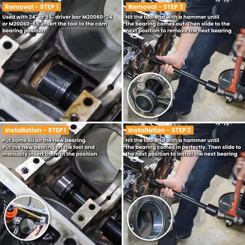 Vista 5 de 3164088 para Cummins ISX ISX15 QSX QSX15 X15 Juego de herramientas adaptador de cojinete de levas Kit de herramientas de instalación y extracción