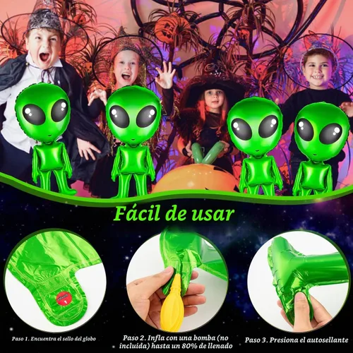 Vista 3 de 8 globos inflables de alienígena verde de 32 pulgadas