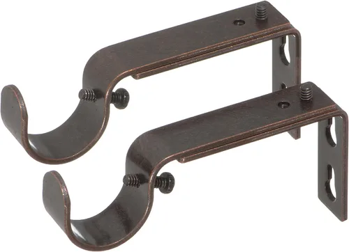 Vista 32 de Ivilon Soportes ajustables para barras de cortina - para barras de 1 o 1 1/8 pulgadas. Juego de 2 - Negro antiguo