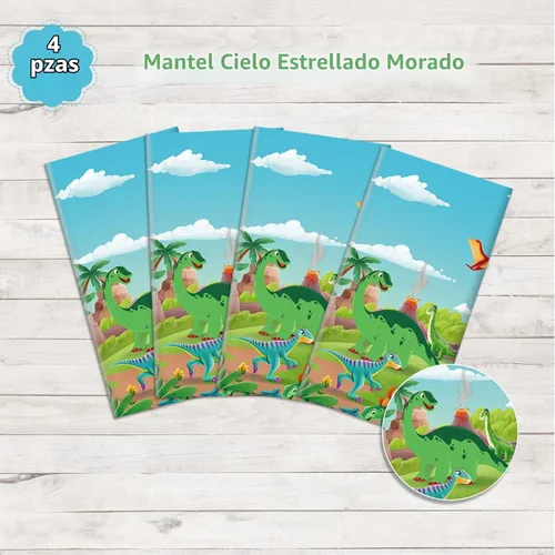 Vista 6 de 4 manteles de dinosaurio para decoración de fiesta de dinosaurios, suministros de fiesta de dinosaurios de 86 x 51 pulgadas, mantel rectangular