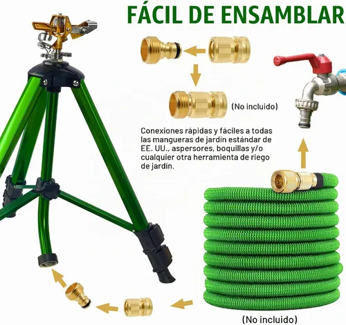 Vista 5 de LIULO TOOL Aspersor de impacto en base de trípode, aspersores de trípode con cabeza, riego de área grande de 360 grados con patas de extensión
