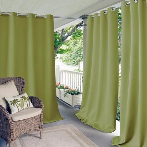Vista 7 de Elrene Home Fashions Panel de cortina de ventana con ojales y protección UV para interiores y exteriores