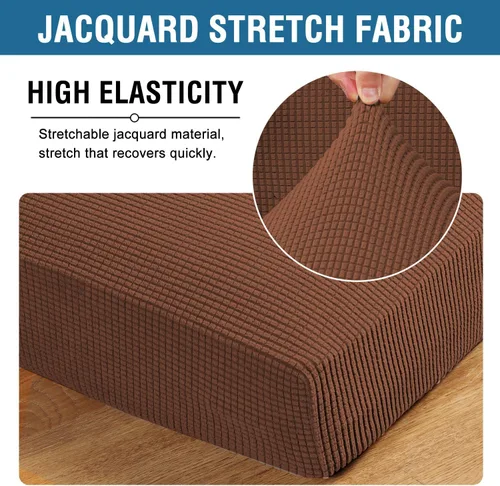 Vista 123 de H.VERSAILTEX - Fundas elásticas para cojín de sofá individual, fundas de asiento para silla de sofá, protector de cojín con tejido jacquard de sarga