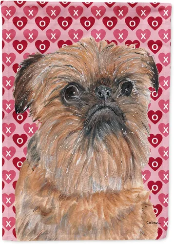 Vista 302 de Caroline's Treasures SS4484GF Bandera de jardín con diseño de bulldog inglés y corazones para el Día de San Valentín, bandera decorativa para patio