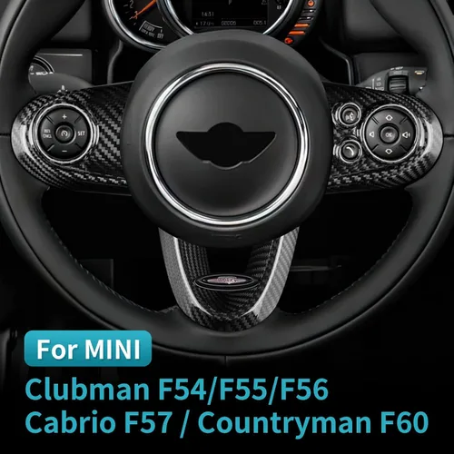 Vista 5 de AIRSPEED Pegatinas de Botón del Volante de Automóvil de Fibra de Carbono para Mini Cooper Clubman F54 F55 F56 F60 Countryman Cabrio F57 Accesorios