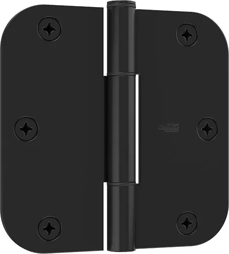 Vista 6 de National Hardware Bisagras de protección contra chirridos de 1/4 pulgadas, esquinas redondas, paquete de 3 en negro mate