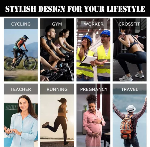 Vista 6 de LEOSTEP Calcetines de compresión para mujeres y hombres, para circulación, medias altas hasta la rodilla para enfermeras, ciclismo, senderismo