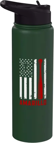 Vista 9 de Amarillo American Flag Baseball Lover USA Amarillo Stainless Steel Insulated Water Bottle