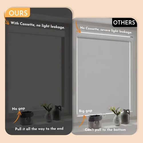 Vista 16 de Persilux Persianas enrollables opacas inalámbricas para ventanas, parada libre con cenefa, persianas de tela con aislamiento térmico, protección UV
