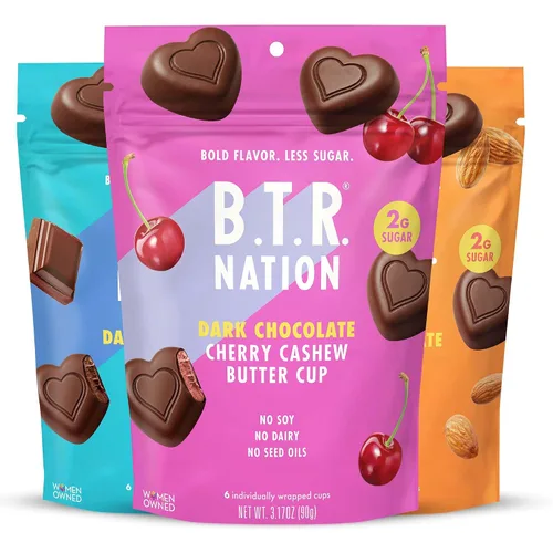 Vista 8 de B.T.R. Nation - Tazas de mantequilla de almendras de chocolate oscuro