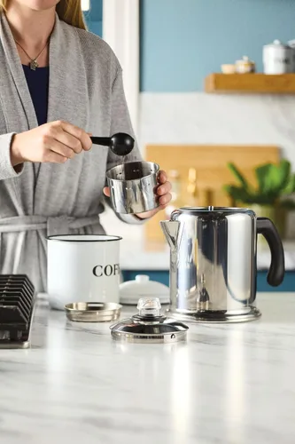Vista 9 de Farberware Classic Yosemite - Percolador de café de acero inoxidable, 8 tazas, color plateado