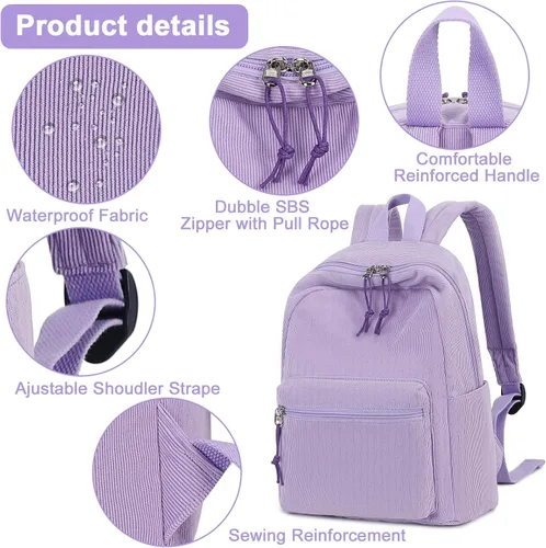Vista 7 de BTOOP Mini mochila para mujeres y niñas, resistente al agua, mochila pequeña, bolsa de hombro para mujeres, adultos, niños, escuela, viajes