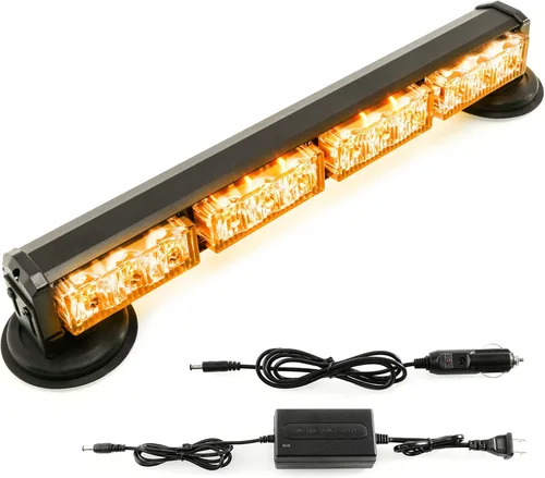 Vista 12 de Barra de luces estroboscópicas de emergencia alimentada por batería de 14.8 pulgadas para camiones/vehículos, recargable, inalámbrico, en la azotea