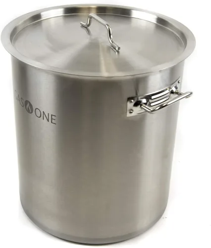 Vista 4 de Gas One Olla de 32 cuartos de galón – Multiuso – Parte inferior de tres capas de acero inoxidable con olla multiusos para freidora de vapor y cesta