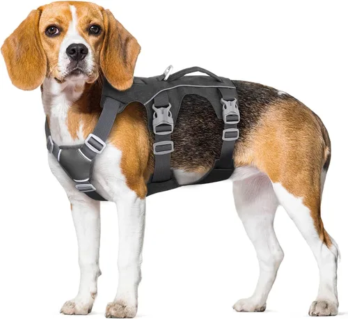 Vista 6 de Arnés para perro a prueba de escapes con asa, chaleco reflectante sin tirones, arnés ligero de cuerpo completo para mascotas, ajustable para perros