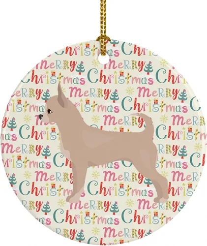 Vista 76 de Caroline's Treasures Abyssinian Sand Terrier - Adorno de cerámica para colgar en el árbol de Navidad, para el hogar, Navidad, fiestas, regalo, 3