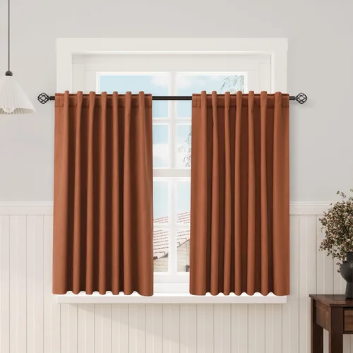 Vista 114 de Nanspring Cortinas de lino 100% opacas para dormitorio, 96 pulgadas de largo, con pestaña trasera, bolsillo para barra, aislamiento térmico, cortina