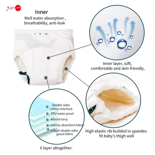 Vista 3 de Pantalones de entrenamiento impermeables para niños, pantalones de entrenamiento para niños pequeños, ropa interior de entrenamiento para ir al baño