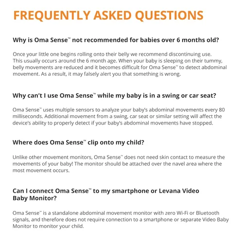Vista 7 de Levana Oma Sense - Monitor de movimiento de respiración portátil para bebés con vibraciones y alertas audibles diseñado para estimular al bebé