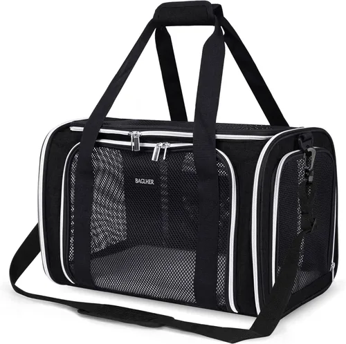 Vista 9 de BAGLHER Bolsa de Transporte para Gatos, Transportador de Mascotas Aprobado por Aerolíneas, de Cara Suave, Portador de Viaje para Mascotas, 5 Puertas