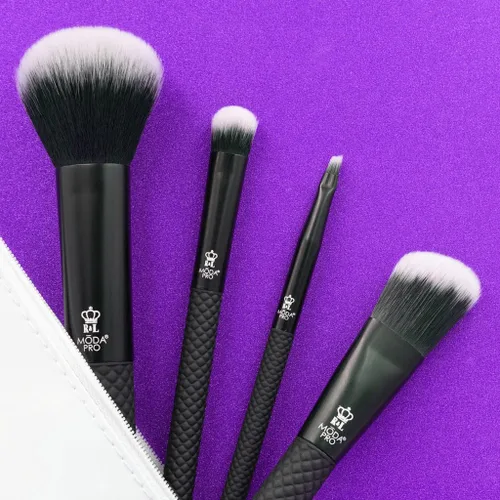 Vista 2 de MODA Pro Everday - Juego de 5 brochas de maquillaje con bolsa de viaje, estuche de viaje