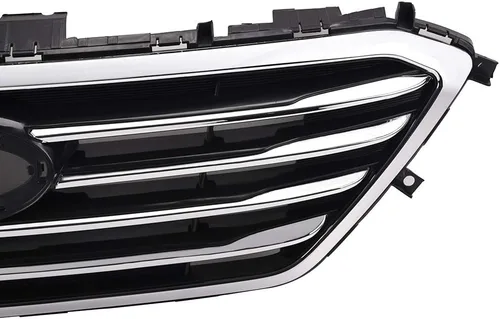 Vista 9 de CHEDA Parrilla delantera, compatible con Hyundai Sonata 2015 2016, montaje de rejilla superior con moldura cromada Hyundai Sonata, Asamblea