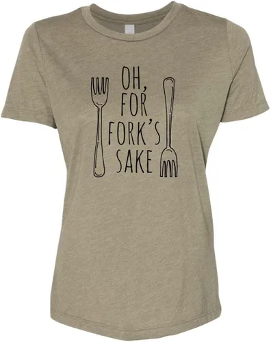 Vista 8 de Cute Women's Screen Printed Crew Neck Tee, Shirts With Sayings, Dusty Blue or Olive