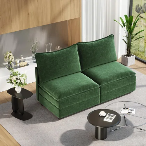 Vista 129 de Vesgantti - Sofá de 40" de Asiento Individual, Cómodo Sofá Nube de Asiento Profundo Tapizado de Chenilla, Sofá Moderno, Asientos Extra para Sofás