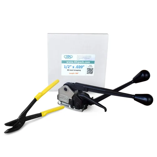 Vista 9 de IDL Packaging Ultimate Kit de flejado de acero de 1/2 pulgada x 200 pies, resistencia a la rotura de 1100 libras - Herramienta de combinación 3