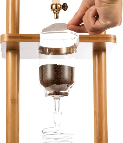 Vista 7 de Yama Cold Brew Maker I Máquina de café frío con tecnología de goteo lento I Hace de 6 a 8 tazas (32 oz), torre de café frío de gran capacidad, marco